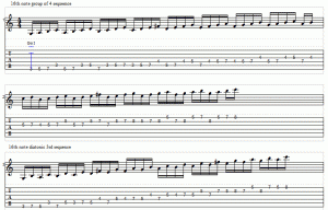 16th note sequences tab