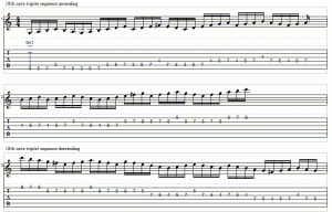 16th note triplet sequence tab