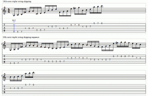 16th note triplet string skipping sequences tab