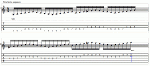 32nd note sequence tab